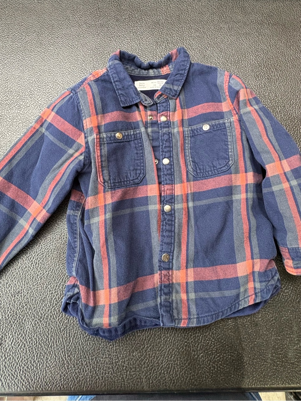 Zara plaid baby velvet lined flannel shirt